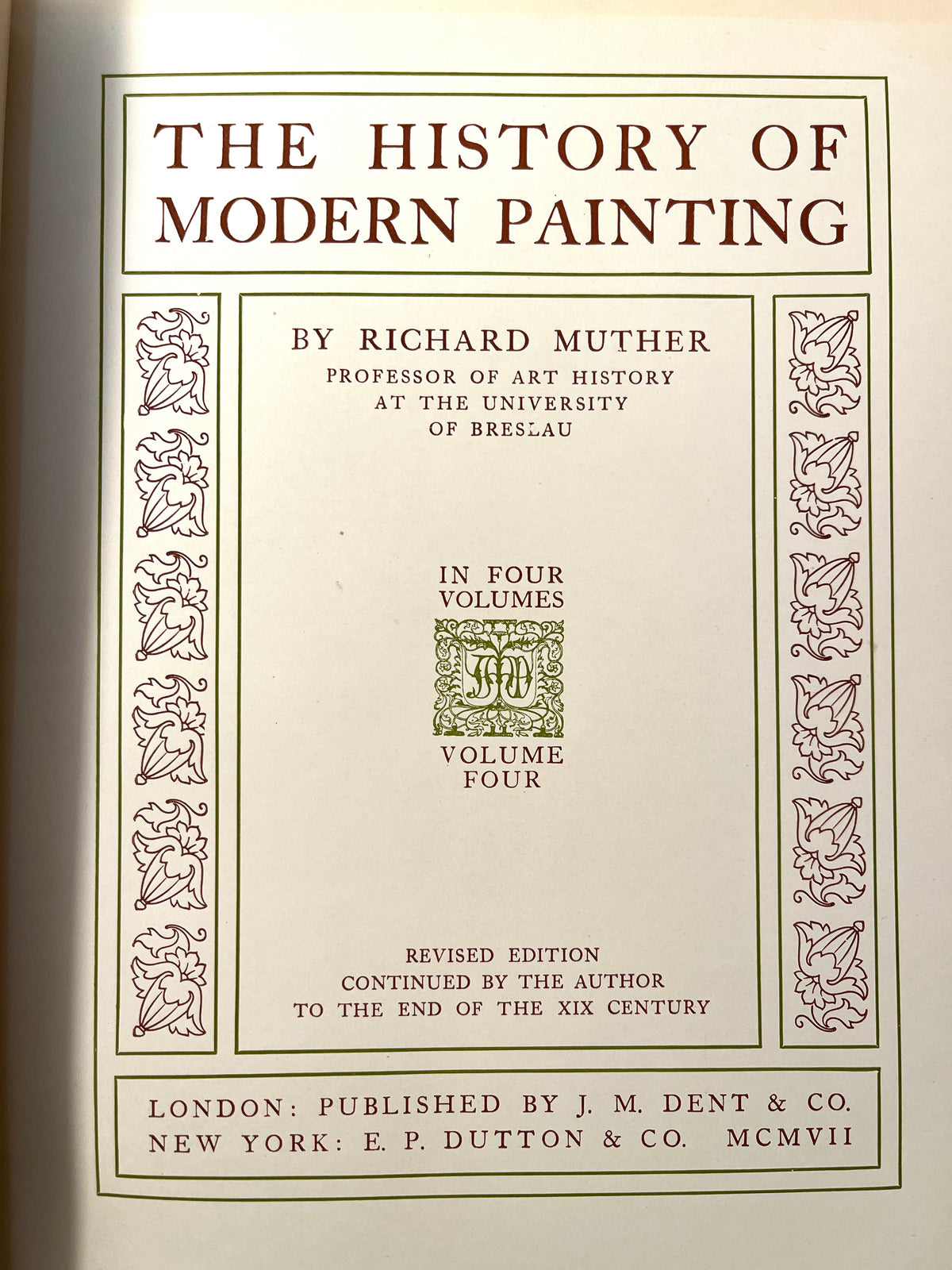 The History of Modern Painting, Richard Muther, 1907, 4 Vols., Very Good