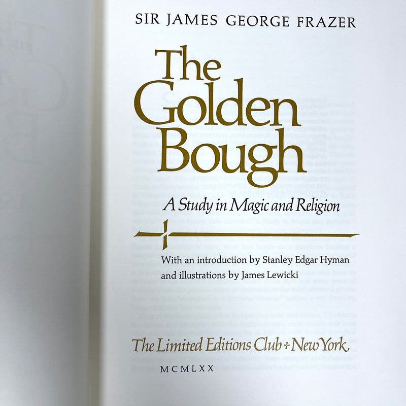 Frazer, The Golden Bough, 2 Vols., Illus. James Lewicki, 1970, SIGNED, NF HC w/slipcase.