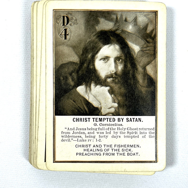 New Testament Game, Illustrated, The Fireside Game Co., 1899, Good hardcover cased deck of cards.