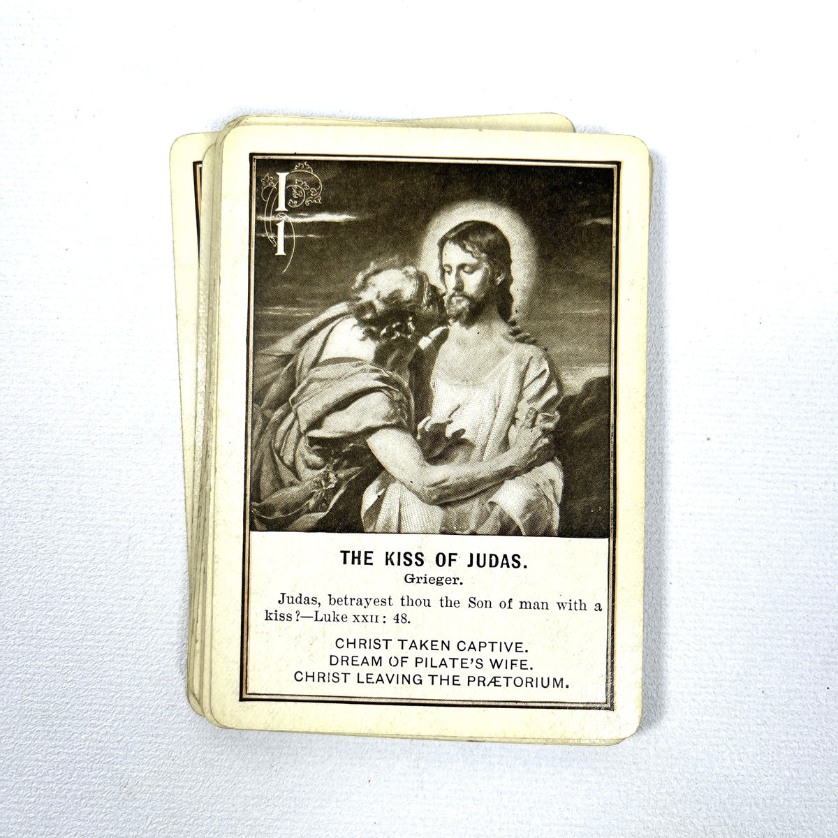 New Testament Game, Illustrated, The Fireside Game Co., 1899, Good hardcover cased deck of cards.