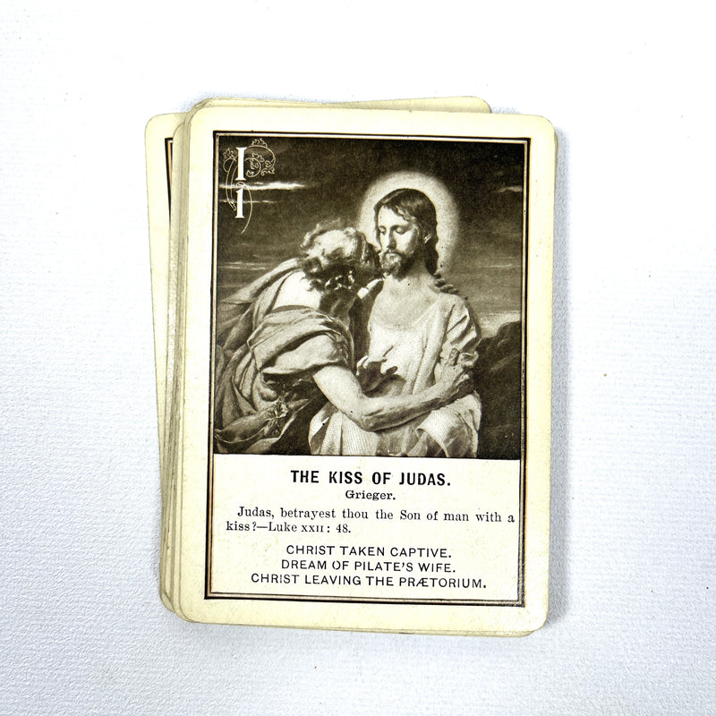 New Testament Game, Illustrated, The Fireside Game Co., 1899, Good hardcover cased deck of cards.