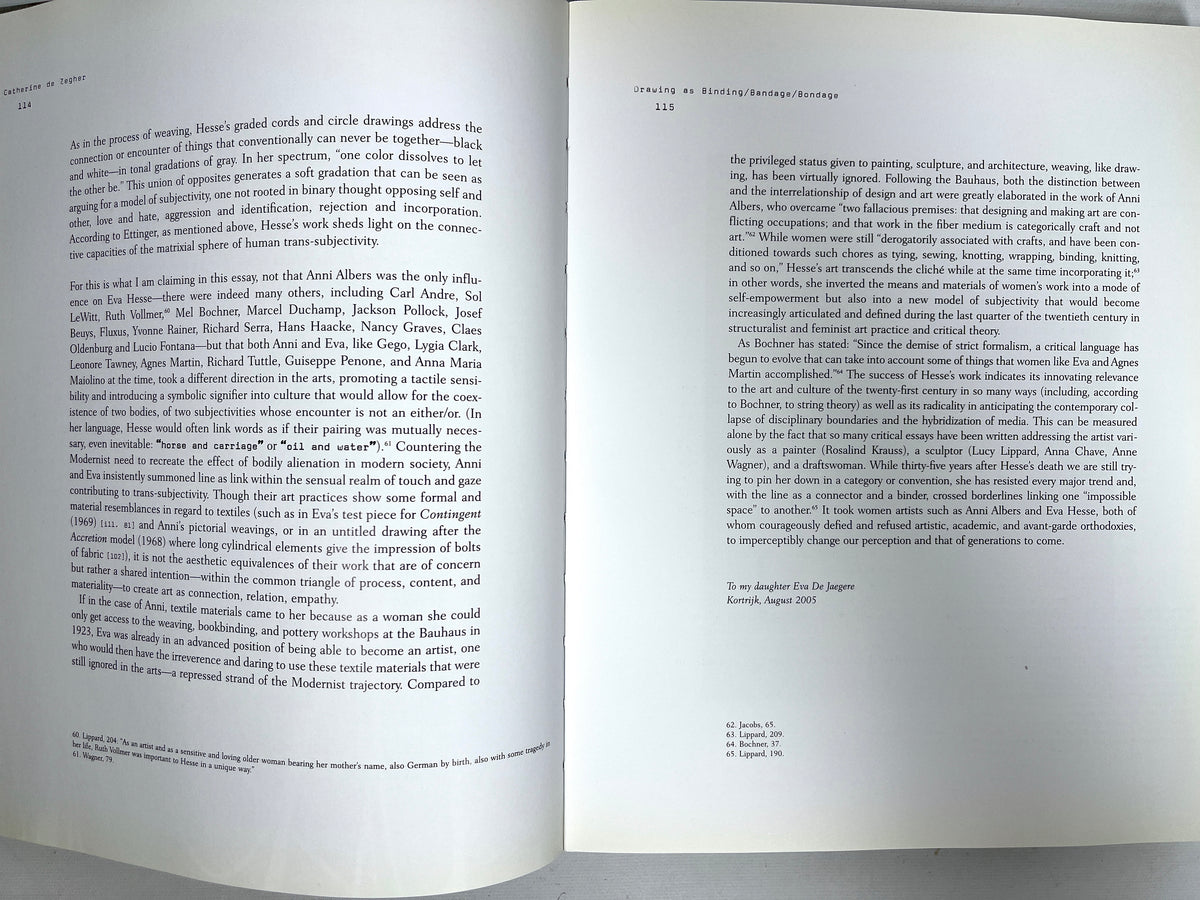 Eva Hesse Drawing, Catherine De Zegher, 2006, exhibit catalog, Near Fine hardcover