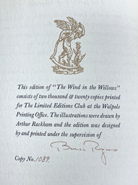 Kenneth Grahame, Wind in the Willows, Limited Ed. Club, 1940, SIGNED, Near Fine