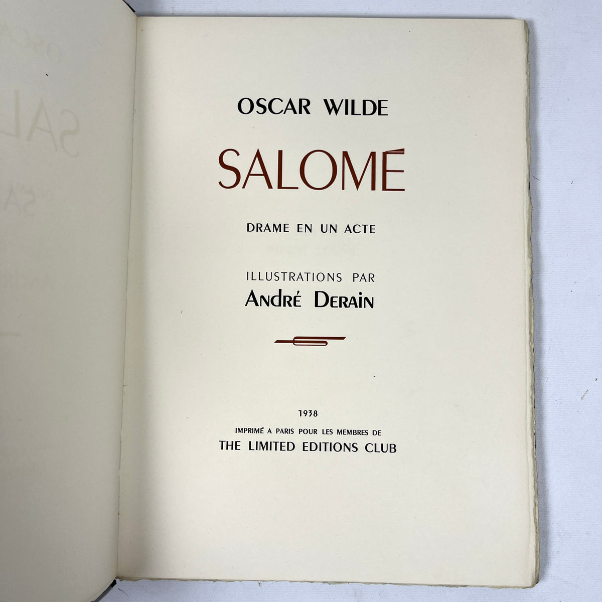 Oscar Wilde, Salome, Limited Ed. Beardsley & Derain, 2 Vol, 1938, SIGNED