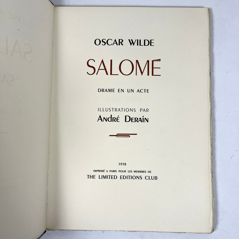 Oscar Wilde, Salome, Limited Ed. Beardsley & Derain, 2 Vol, 1938, SIGNED