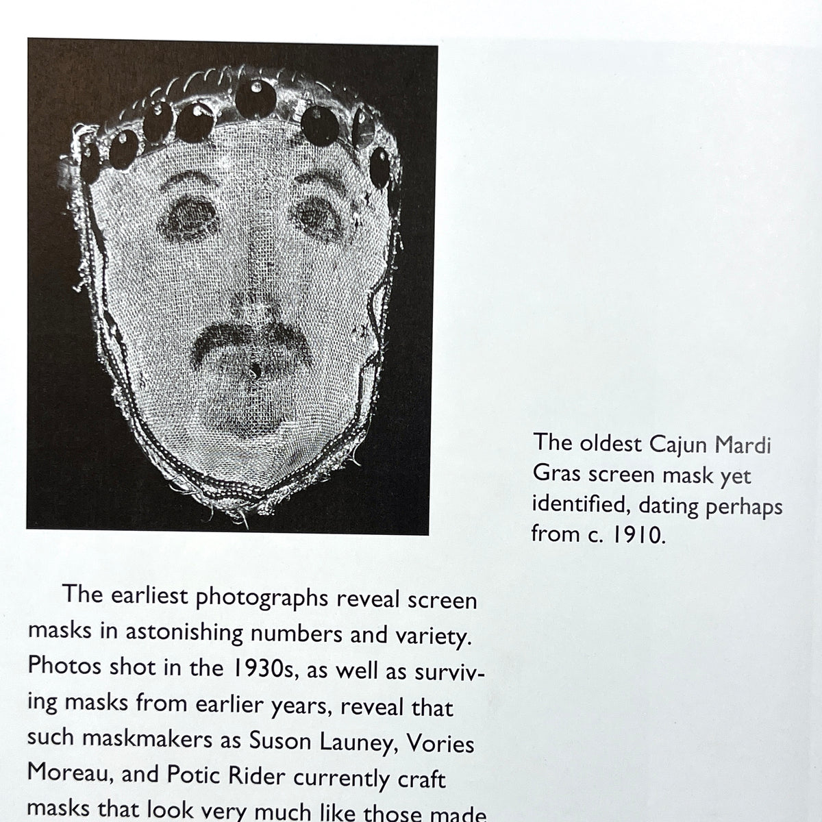 Cajun Mardi Gras Masks, Folk Art and Artists Series, 1997, SCARCE, Near Fine hardcover