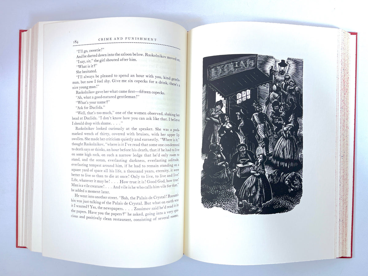 Dostoevsky, Crime and Punishment, 2 Vols, Fritz Eichenberg, 1948, SIGNED, NF HC w/slipcase