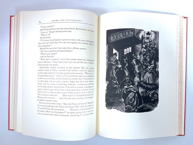 Dostoevsky, Crime and Punishment, 2 Vols, Fritz Eichenberg, 1948, SIGNED, NF HC w/slipcase
