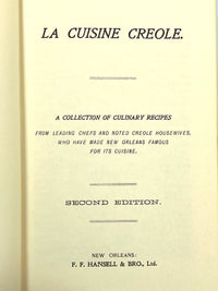 La Cuisine Creole: A Collection of Culinary Recipes, 2nd Ed, 1966, Near Fine HC facsimile