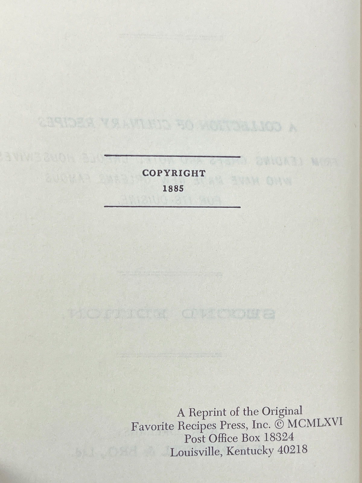 La Cuisine Creole: A Collection of Culinary Recipes, 2nd Ed, 1966, Near Fine HC facsimile