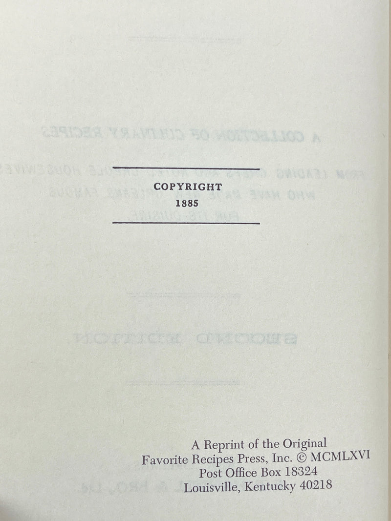La Cuisine Creole: A Collection of Culinary Recipes, 2nd Ed, 1966, Near Fine HC facsimile