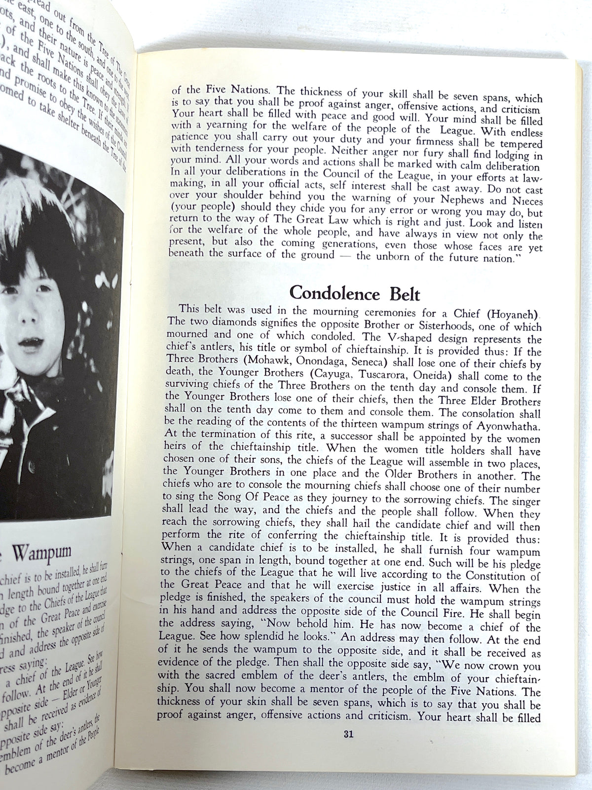 Wampum Belts, Tehanetorens, Six Nations Indian Museum, Near Fine staple bound