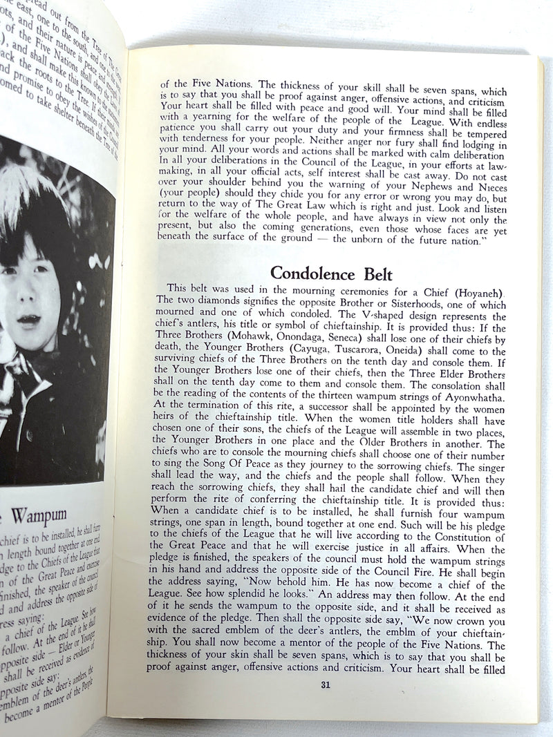 Wampum Belts, Tehanetorens, Six Nations Indian Museum, Near Fine staple bound