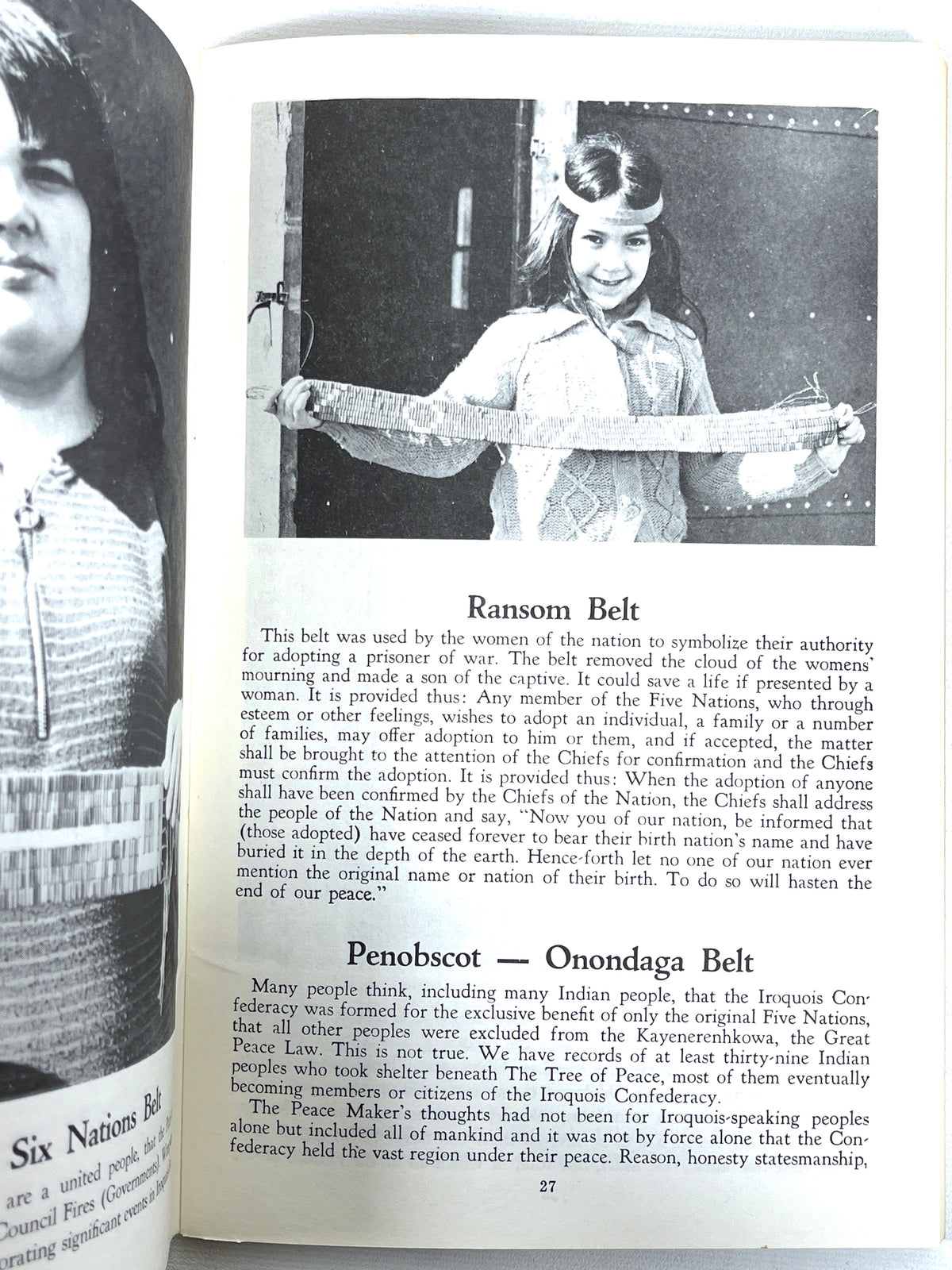 Wampum Belts, Tehanetorens, Six Nations Indian Museum, Near Fine staple bound