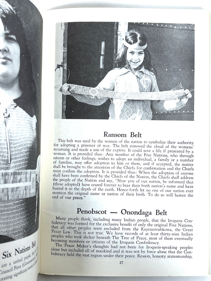 Wampum Belts, Tehanetorens, Six Nations Indian Museum, Near Fine staple bound