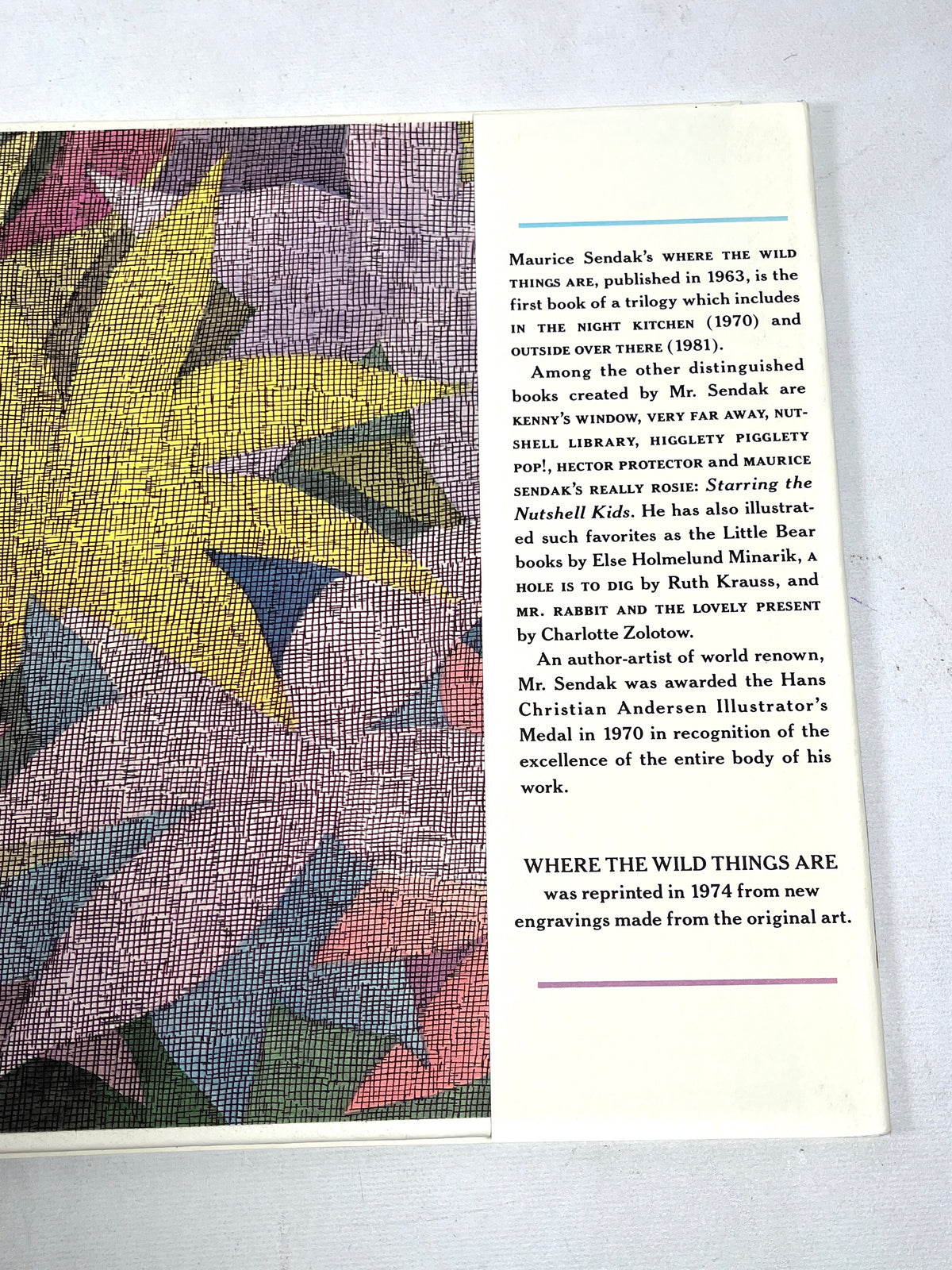 Maurice Sendak, Where the Wild Things Are, 1974, Very Good HC, SIGNED
