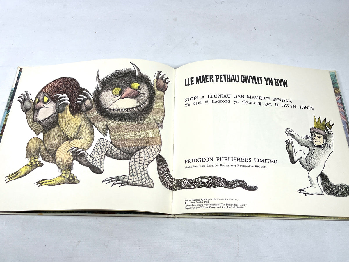 Maurice Sendak, Lle Mae’r Pethau Gwyllt Yn Byn, Pridgeon Pub 1973, VG HC, Welsh
