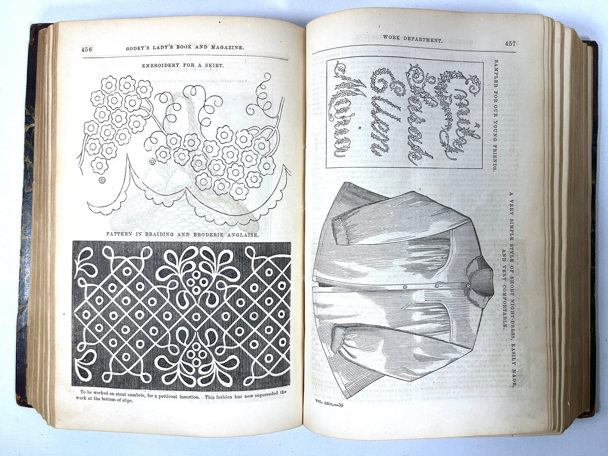 Godey's Lady's Book, Vol LXII, 1861, Good+ hardcover antiquarian magazine