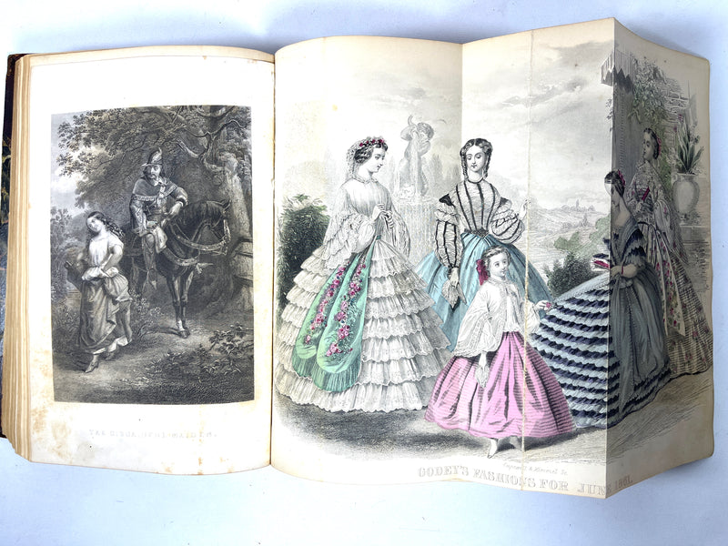 Godey's Lady's Book, Vol LXII, 1861, Good+ hardcover antiquarian magazine