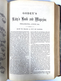 Godey's Lady's Book, Vol LXII, 1861, Good+ hardcover antiquarian magazine