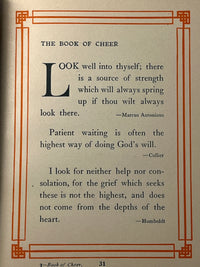 The Book of Cheer: A Little Manual of Happy Thoughts, Kauffman, 1909, Very Good