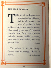 The Book of Cheer: A Little Manual of Happy Thoughts, Kauffman, 1909, Very Good