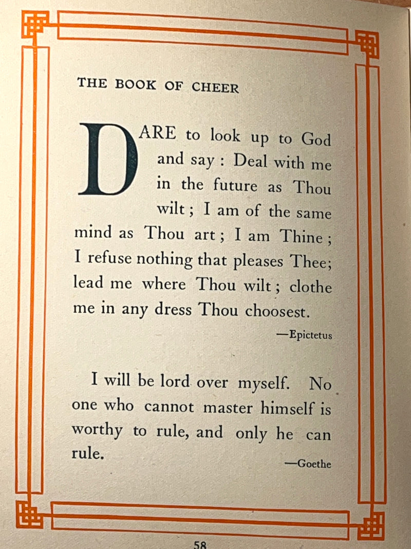 The Book of Cheer: A Little Manual of Happy Thoughts, Kauffman, 1909, Very Good