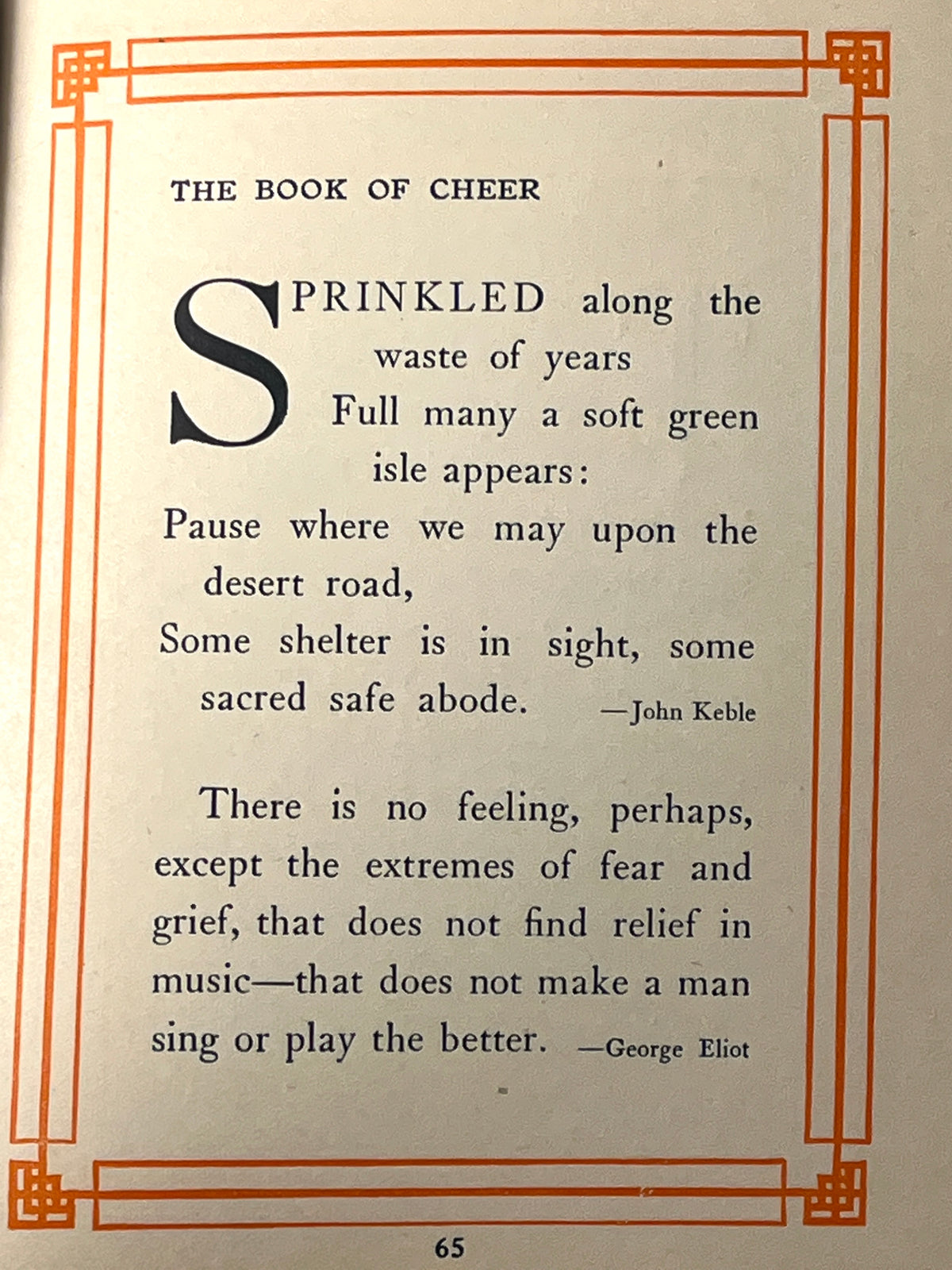 The Book of Cheer: A Little Manual of Happy Thoughts, Kauffman, 1909, Very Good