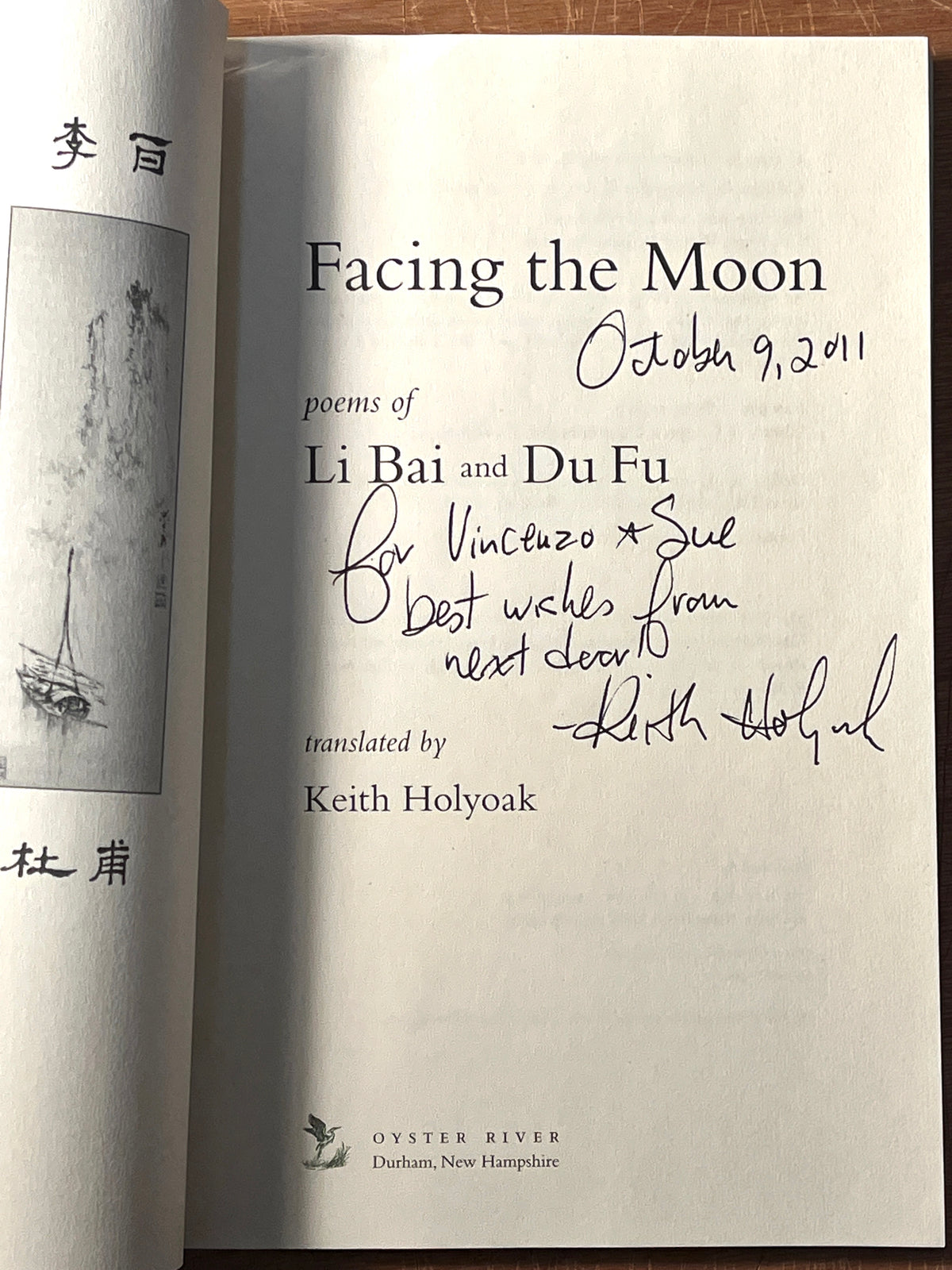 Facing the Moon: Poems of Li Bai & Du Fu, Keith Holyoak, SIGNED, RARE, 2007, Fine