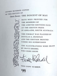 The Descent of Man, Charles Darwin, Fritz Kredel, 1971 Limited Editions Club, NF HC
