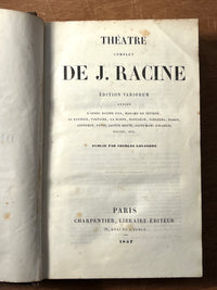 Theatre Complet de J. Racine, 1857, Charpentier, French Text, Very Good