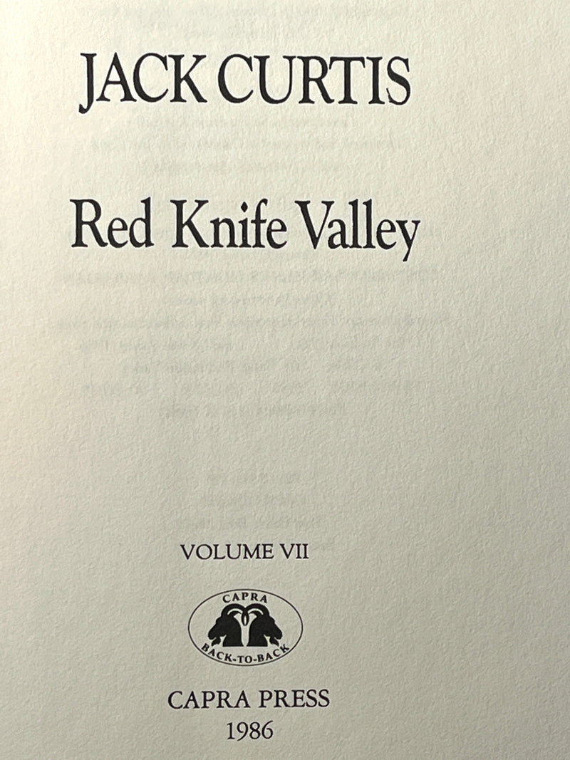 Red Knife Valley, Jack Curtis; Confessions of a Barbarian, Edward Abbey, Capra Back-to-Back, 1986