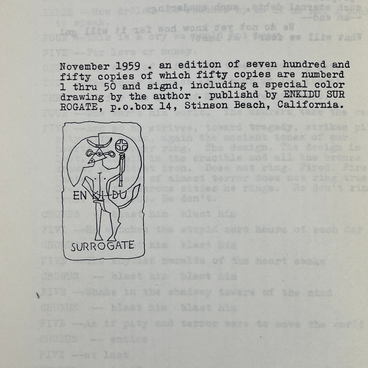 Faust or Foutu a Comic Masque, Robert Duncan, 1960, one/#750 Very Good softcover