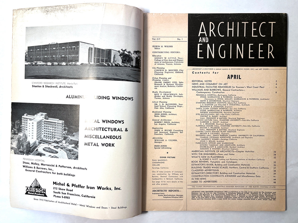 Architect and Engineer, April 1959, Vol. 217 No. 1, Very Good