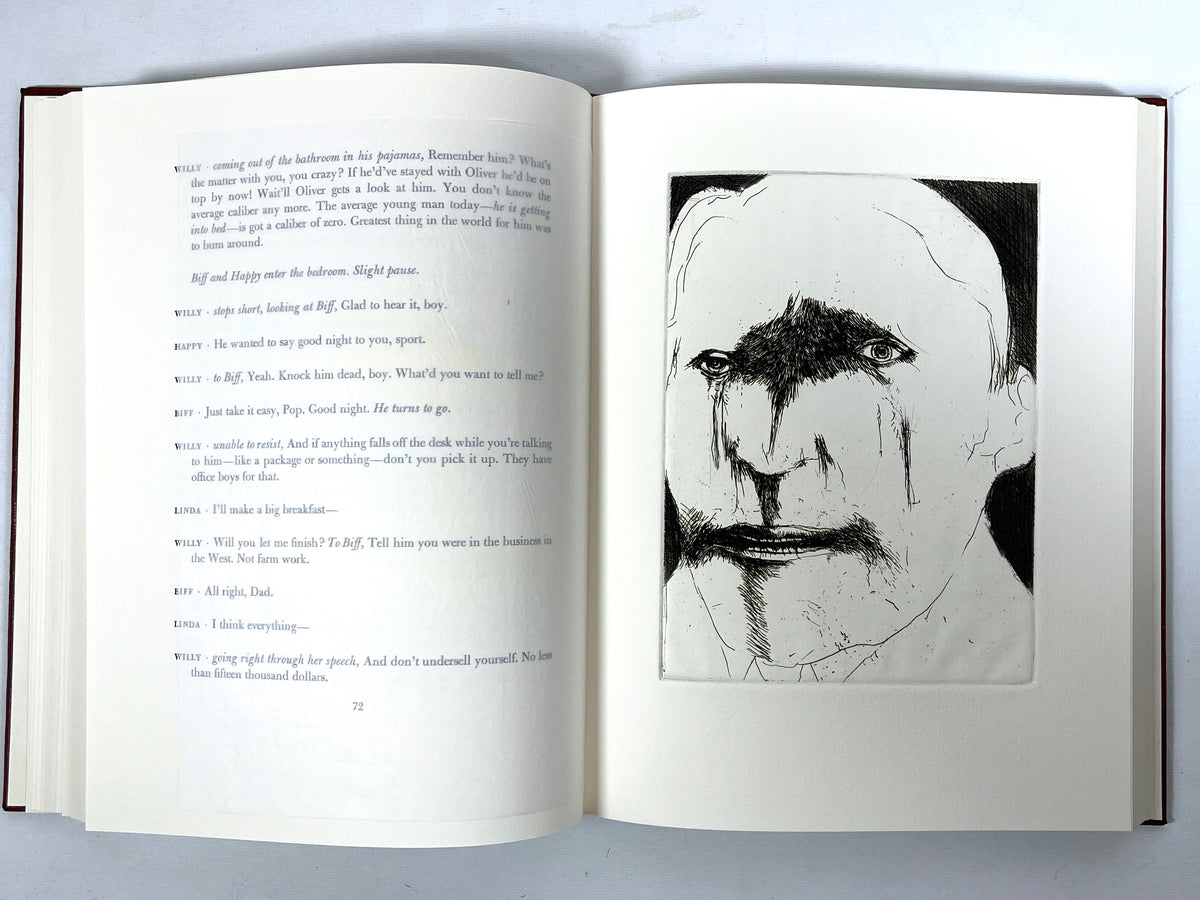 Arthur Miller, Death of a Salesman, Leonard Baskin, SIGNED 2x, 1984, NF HC w/slipcase