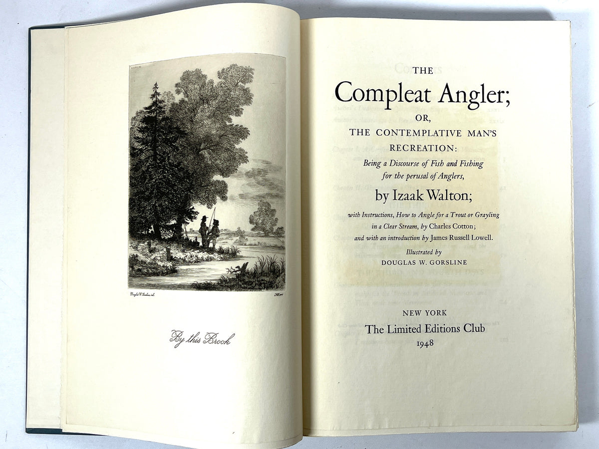 Izaak Walton, The Compleat Angler, Douglas W. Gorsline, SIGNED, 1948, VG HC