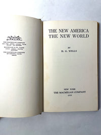 The New America, The New World, H.G. Wells, 1st U.S. Ed., 1935, HC, VG.