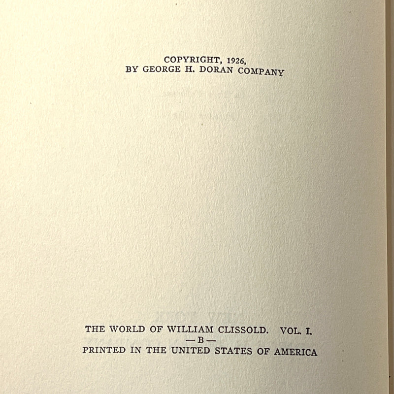 The World of William Clissold: A Novel at a New Angle, H.G. Wells, 2 Vol Set, 1926