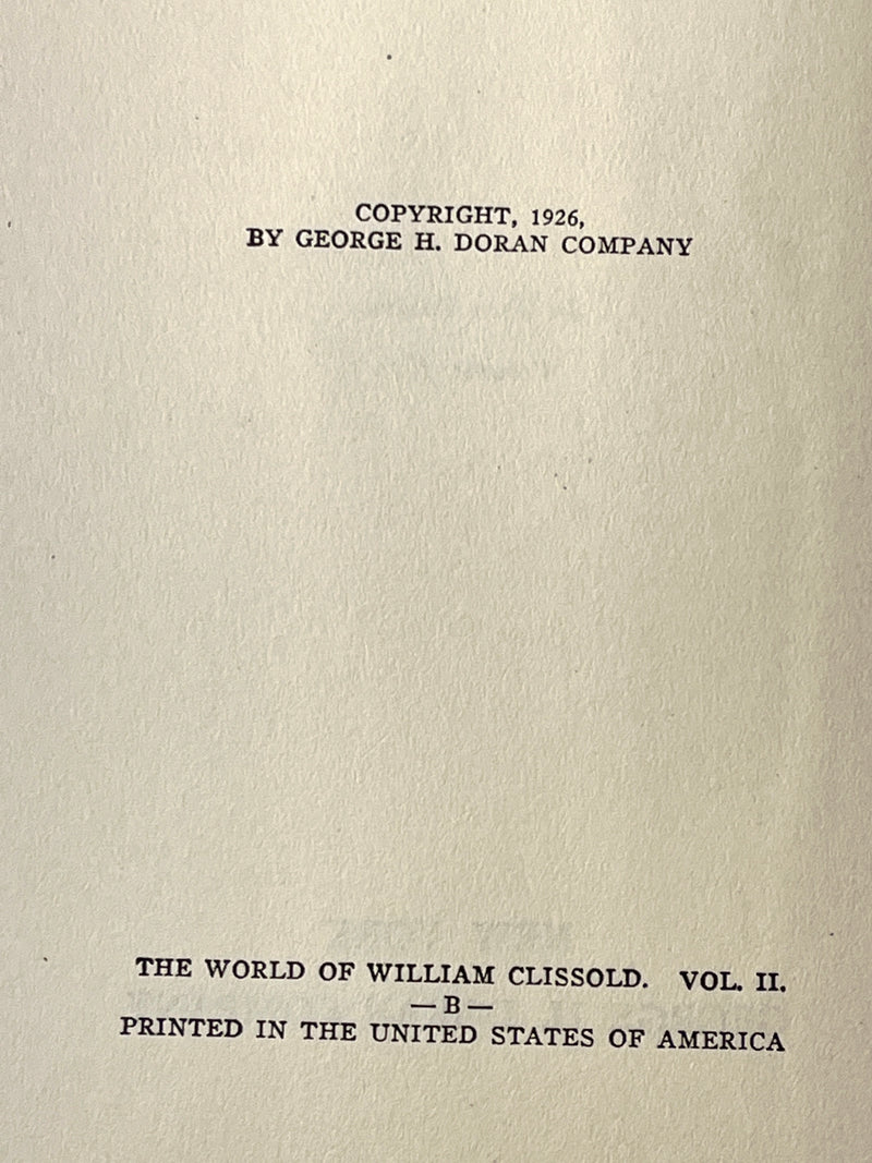 The World of William Clissold: A Novel at a New Angle, H.G. Wells, 2 Vol Set, 1926