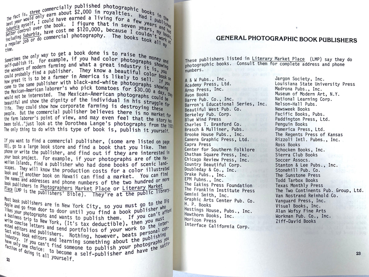 Bill Owens, Publish Your Photo Book (A Guide to Self-Publishing), 1st Print, 1979, VG+ SC