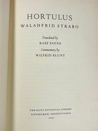 Walahfrid Strabo, Hortulus, Hunt Botanical Library 1966, VG hardcover