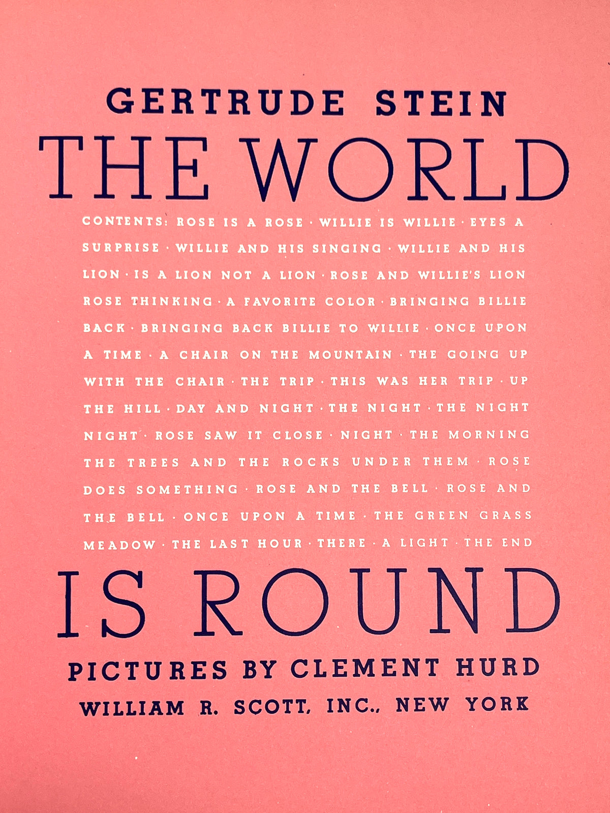 Gertrude Stein, Clement Hurd (illus), The World is Round, William R. Scott 1939, VG HC, First edition