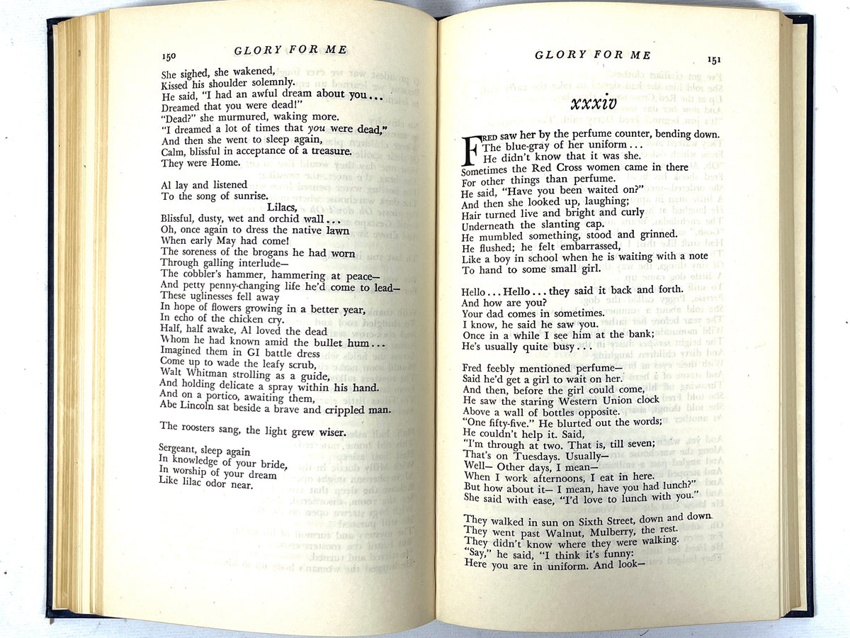 MacKinlay Kantor, Glory for Me, 1945, Very Good hardcover, no dust jacket