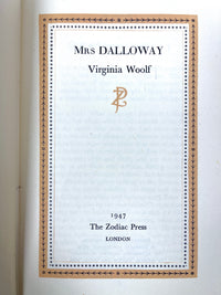 Virginia Woolf, Mrs. Dalloway, The Zodiac Press, 1947, Very Good hardcover, no dust jacket