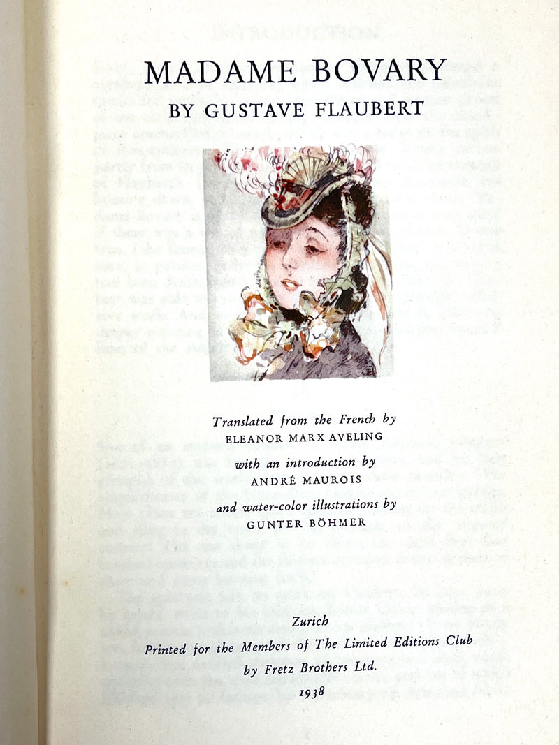 Madame Bovary, Gustave Flaubert, Gunter Böhmer, Limited Editions Club, 1938