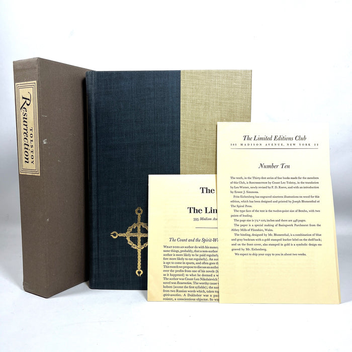 Resurrection, Count Leo Tolstoy, Fritz Eichenberg, Limited Editions Club, 1963, SIGNED, NF HC