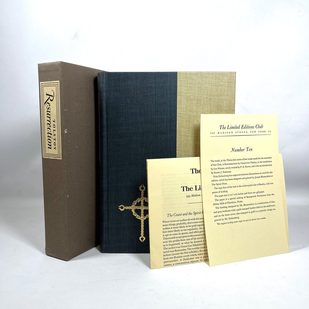 Resurrection, Count Leo Tolstoy, Fritz Eichenberg, Limited Editions Club, 1963, SIGNED, NF HC