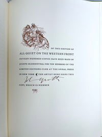 All Quiet on the Western Front, Erich Maria Remarque, Limited Editions Club, 1969