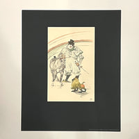 "Clown Training a Horse & Monkey", Henri de Toulouse-Lautrec circus drawing, Fine