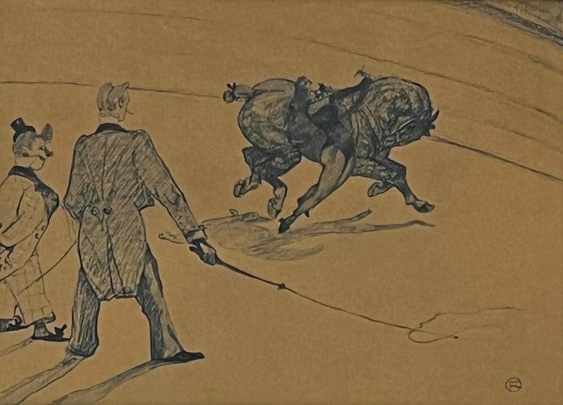 "Equestrian Acrobatics", Henri de Toulouse-Lautrec circus drawing, Fine